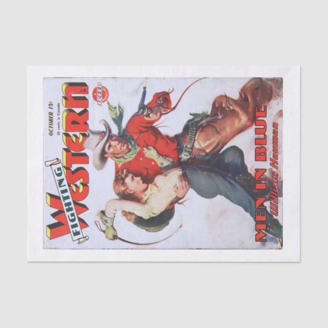 Vintage Retro 1950s Western Girl Boy  Tissue Paper (Front)
