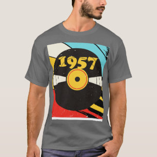 Vintage Retro 1957 Birthday Shirt Vinyl Music
