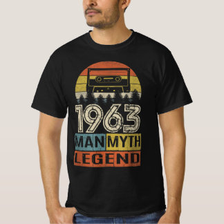 Vintage Retro 1963 Birthday Gift Man Myth Legend T-Shirt