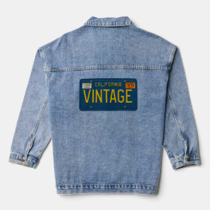 Vintage - Retro 1969 California License Plate Jean Denim Jacket