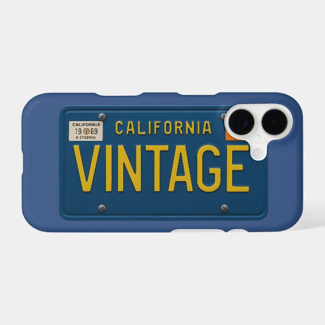 Vintage -Retro 1969 California License Plate Phone (Back (Horizontal))