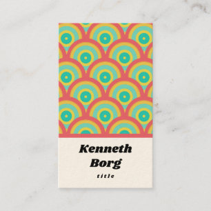 Vintage retro 1970 seventies pink aqua business ca card
