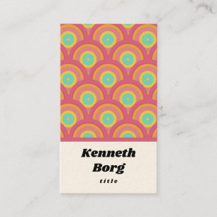 Vintage retro 1970 seventies pink aqua business ca card