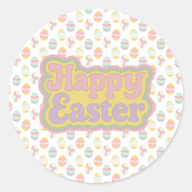 Vintage/retro 1970s Easter  Classic Round Sticker (Front)