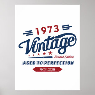 Vintage Retro 1973 Limited Edition Birthday Gift Poster