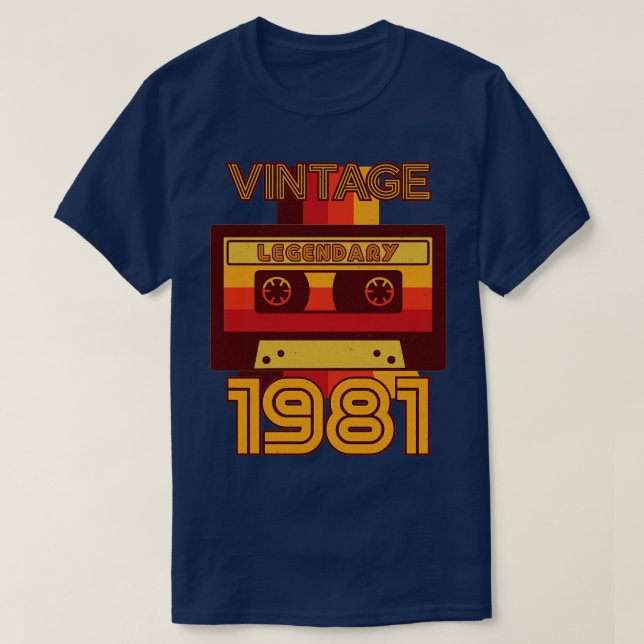 Vintage Retro 1981 Legendary Cassette Tape T-Shirt (Design Front)