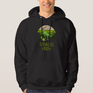 Vintage Retro 1 Kid Tiasaurus Dinosaur Hoodie