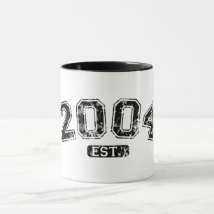 Vintage Retro 2004 Grunge Est. Established Graphic Mug