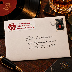 Vintage Retro 45 RPM Vinyl Record Adapter Label –