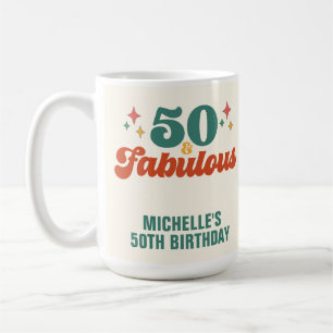 Vintage Retro 50 And Fabulous Birthday Coffee Mug
