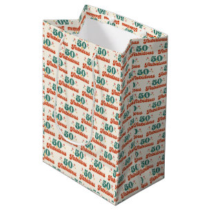 Vintage Retro 50 And Fabulous Birthday Medium Gift Bag