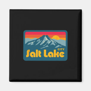 Vintage Retro 70s 80s Salt Lake City Utah Mountain Magnet