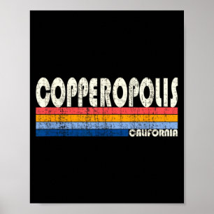 Vintage Retro 70s 80s Style Hometown of Poster