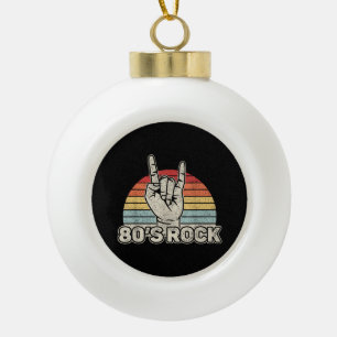 Vintage Retro 80's Rock Band Ceramic Ball Christmas Ornament