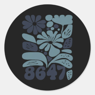 Vintage Retro 8647 Subtle Anti Trump 86 47 Floral  Classic Round Sticker