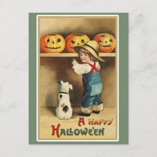 Vintage Retro A Happy Halloween Postcard