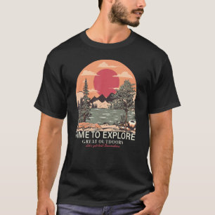 Vintage Retro Adventure Lake Time to explore Great T-Shirt