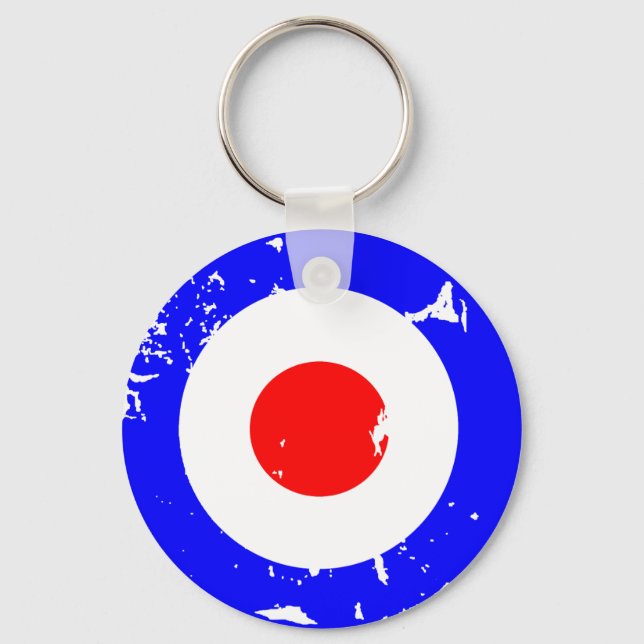 Vintage Retro Aged Mod Target Keychain (Front)
