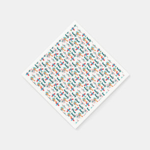 vintage retro airplane pattern napkin