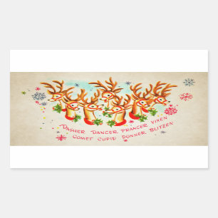 Vintage Retro All Santa’s Reindeer  Sticker