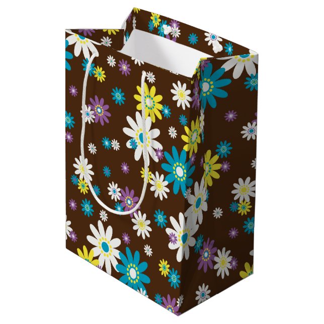 Vintage retro and mod 60s 70s gift bag (Back Angled)