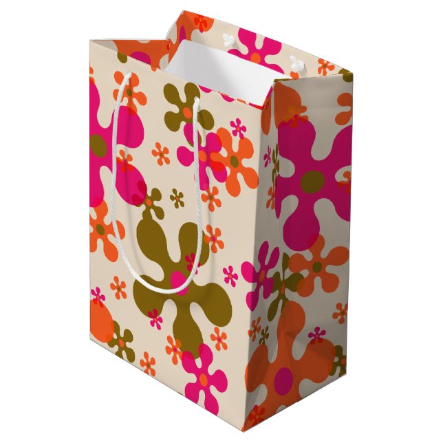 Vintage retro and mod 60s 70s gift bag (Back Angled)