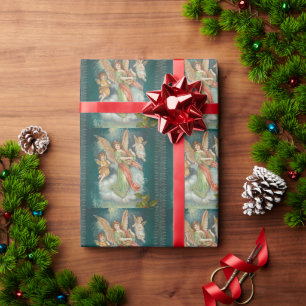 Vintage Retro Angels Christmas  Wrapping Paper