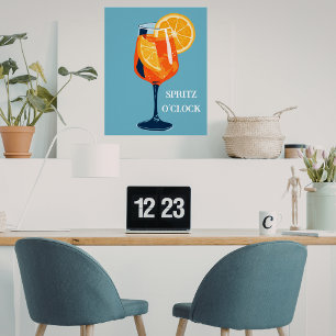 Vintage Retro Aperol Spritz Italian Cocktail Custo Poster
