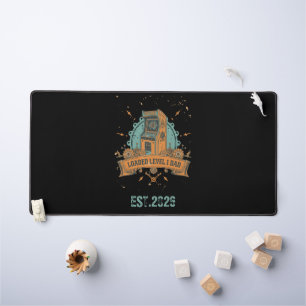 Vintage Retro Arcade Level 1 Dad Custom Year Gift Desk Mat