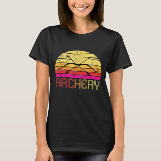 Vintage Retro Archery   Bow Hunting T-Shirt (Front)