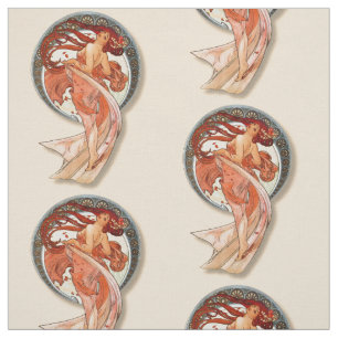 Vintage Retro Art Nouveau Beautiful Dancing Girl Fabric