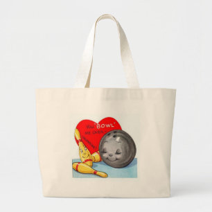 Vintage Retro Art Valentine's Day Large Tote Bag