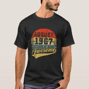Vintage Retro August 1967 54Th Birthday Gift 54 Ye T-Shirt