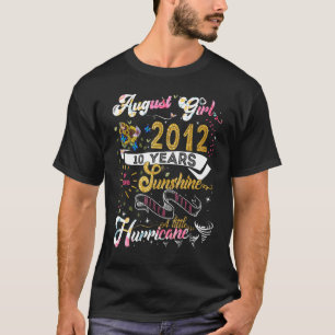 Vintage Retro August Girl 2012 10 Years Old 10th B T-Shirt