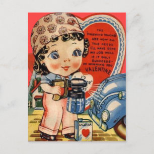 Vintage Retro Auto Mechanic Valentine Card