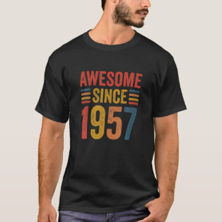 Vintage Retro Awesome Since 1957 65Th Birthday Ide T-Shirt