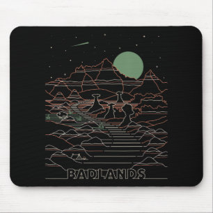 Vintage Retro Badlands National Park South Dakota  Mouse Pad