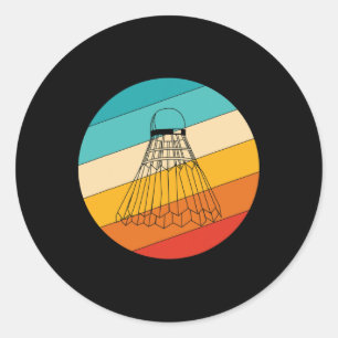 Vintage Retro Badminton Shuttle Player 1 Classic Round Sticker