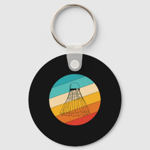Vintage Retro Badminton Shuttle Player 1 Keychain