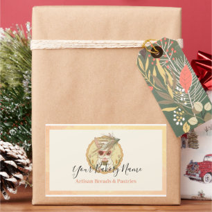 Vintage Retro Bakery Business Card Sticker