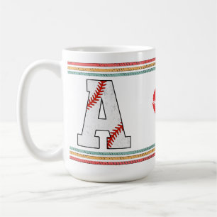 Vintage Retro Baseball Letter A Design Coffee Mug