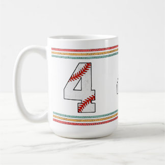 Vintage Retro Baseball Number 4 Classic Coffee Mug