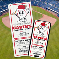 Vintage Retro Baseball Ticket Sport Birthday Party