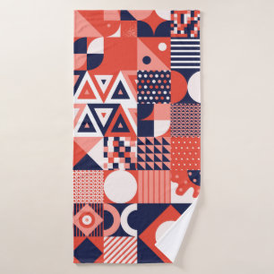 Vintage retro bauhaus design vintage seamless patt bath towel