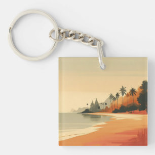 Vintage/retro beach/tropical keychain