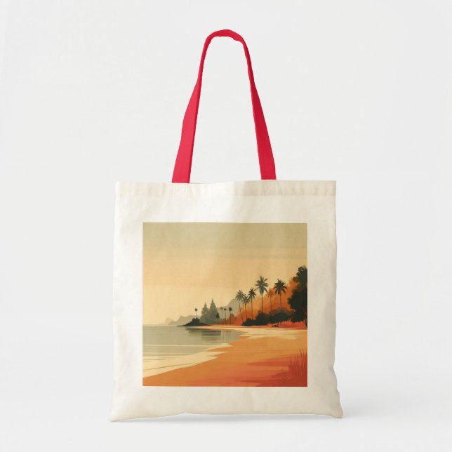 Vintage/retro beach/tropical  tote bag (Front)