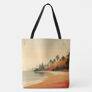 Vintage/retro beach/tropical tote bag