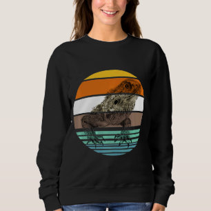 Vintage Retro Bearded Dragon Sunset Lizard Reptile Sweatshirt