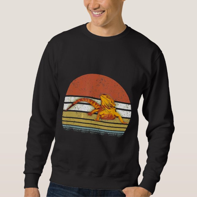 Vintage Retro Bearded Dragon Sunset Sweatshirt (Front)