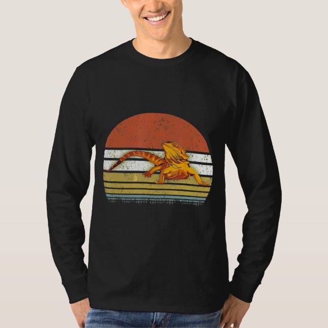 Vintage Retro Bearded Dragon Sunset T-Shirt (Front)